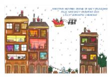 Tarjeta de Navidad ganadora del concurso de postales, alumna de 6º Paula Torres Morcillo